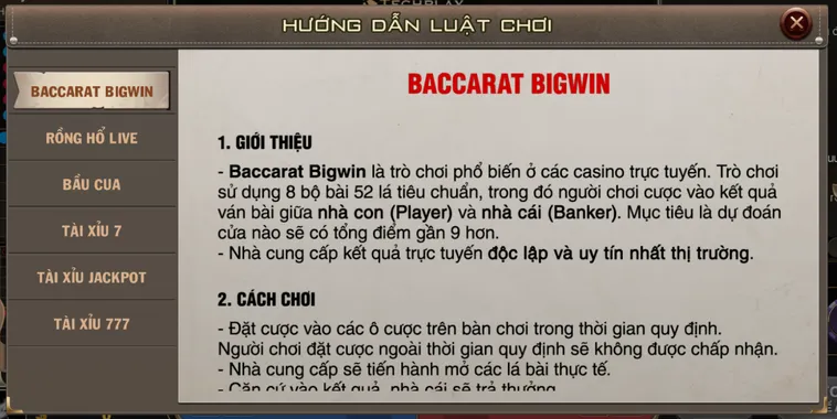 Chinh Phục Baccarat BigWin Livestream Tại B52 Club Đẳng Cấp Với Những Chiến Thuật Vàng