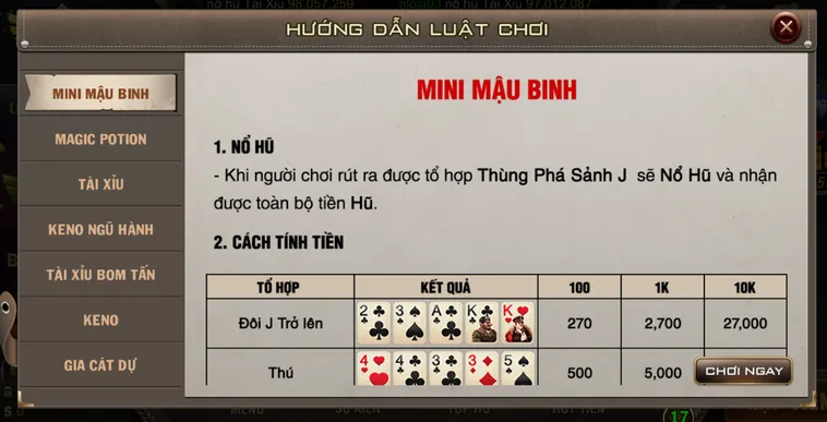 Chinh Phục Siêu Phẩm Minigame Mini Mậu Binh Tại B52 Club Đẳng Cấp Số Một
