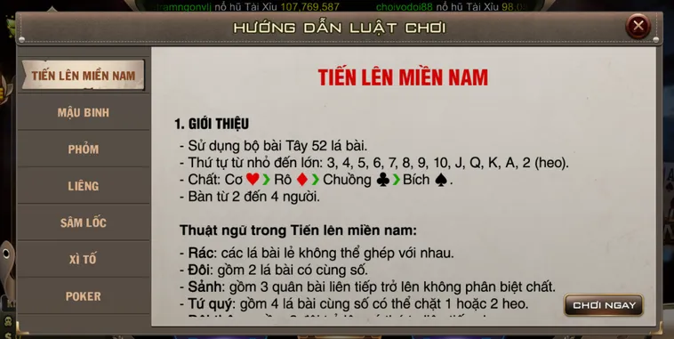 Khám Phá Sự Kịch Tính Của Tiến Lên Miền Nam Tại B52 Club Đẳng Cấp